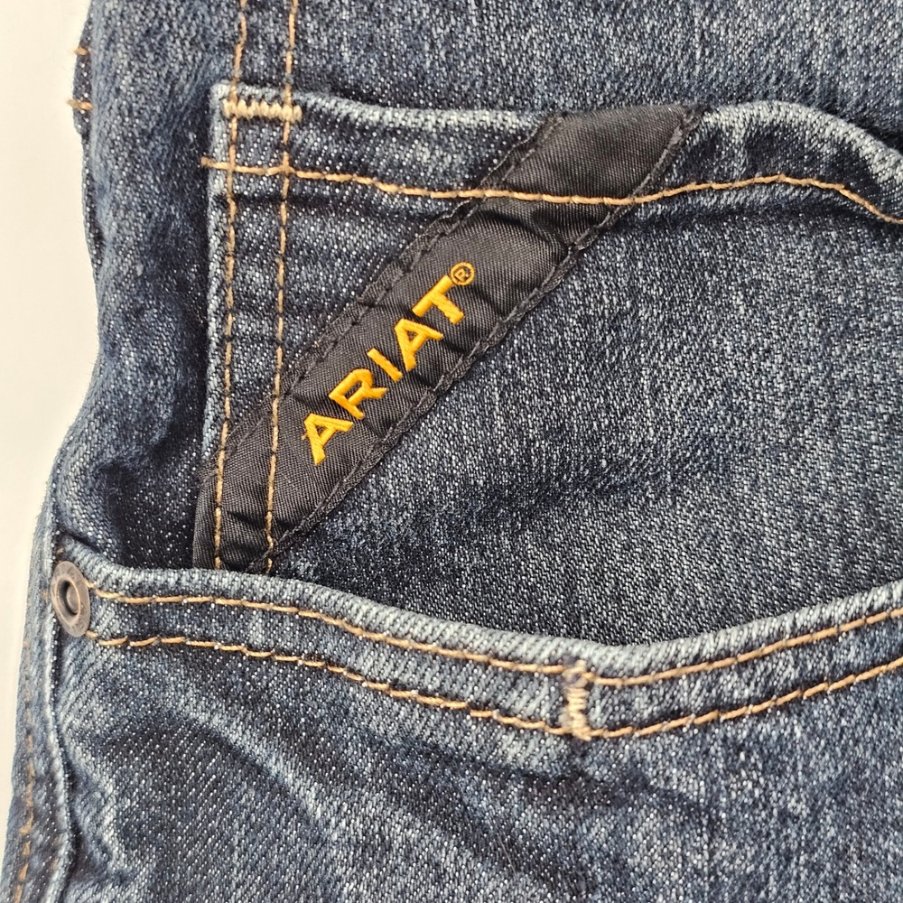 Ariat Rebar M5 Straight Leg Jeans Mens 38x30 Dark Wash Blue Workwear Denim